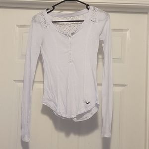 Women's White Hollister Long Sleeve